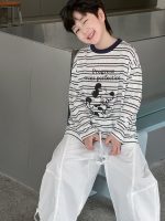 【90-160】トップス 男の子 ボーダー柄 カジュアル UV対策 - 画像 (3)