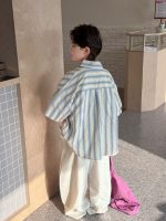【100-170】半袖 シャツ 男の子 ストライプ お出かけに - 画像 (6)