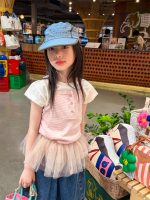 【100-160】トップス 夏新作 ノースリーブ ボタン付き 痩せ見え 女の子 - 画像 (3)