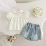 【73-110】ベストorパンツ ベビー リボン付き スウィート - 画像 (3)