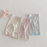 【73-100】レギンス ベビー フリル ニット ストレッチ - 画像 (2)