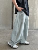 【120-170】デニムズボン ジーンズ ゆったり カジュアル ファッション - 画像 (6)