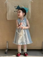 【90-140】ワンピース 女の子 ノースリープ フリル シンプル - 画像 (5)