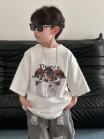 【90-160】キッズ半袖Tシャツ カートゥーン プリント ラウンドネック おしゃれ - 画像 (6)