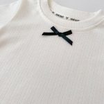 【73-130】Tシャツ ドット柄 リボン付き 合わせやすい - 画像 (24)