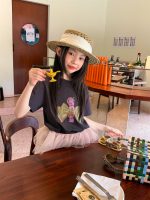 【90-160】Tシャツ リボン柄 カワイイ カジュアル 合わせやすい 半袖 - 画像 (3)