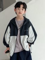 【120-170】アウター 軽い ゆったり 配色 フード付き 合わせやすい 男の子 - 画像 (2)