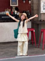 【100-160】ベスト ズボン 女の子 ゆったり 透かし彫り ニット ノースリーブ - 画像 (5)