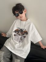 【90-160】キッズ半袖Tシャツ カートゥーン プリント ラウンドネック おしゃれ