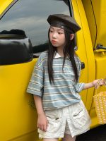 【90-160】Tシャツ カジュアル 合わせやすい ボーダー柄 女の子 親サイズ - 画像 (3)