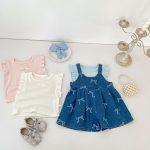 【73-130】サロペット リボン付き デニム ゆったり - 画像 (6)