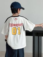 【120-170】Tシャツ プリント 配色 ファッション かっこいい 男の子 - 画像 (2)