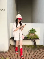 【100-160】Tシャツ 夏新作 シンプル 合わせやすい 無地 女の子 - 画像 (3)