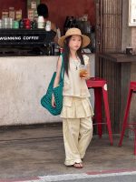 【100-160】ベスト ズボン 女の子 ゆったり 透かし彫り ニット ノースリーブ - 画像 (6)