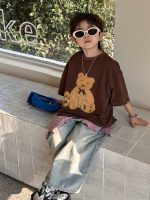 【90-160】Tシャツ クマ柄 カジュアル プリント 半袖 男の子 - 画像 (2)