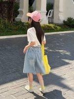 【100-160】ショートパンツ デニム ベルト付き 無地 ゆったり 合わせやすい - 画像 (6)