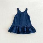 【80-120】ワンピース ベビー リボン付き ノースリープ - 画像 (6)