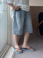 【100-170】ショートパンツ カジュアル デニム ゆったり ファッション 五分丈 - 画像 (3)