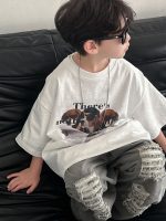 【90-160】キッズ半袖Tシャツ カートゥーン プリント ラウンドネック おしゃれ - 画像 (3)