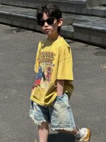 【90-160】キッズ半袖Tシャツ イエロー 存在感抜群 アメリカンレトロ カートゥーン柄 おしゃれ - 画像 (6)