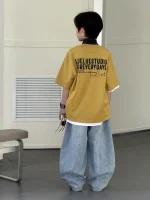 【90-160】Tシャツ 夏新作 カジュアル アルファベット プリント 男の子 - 画像 (6)