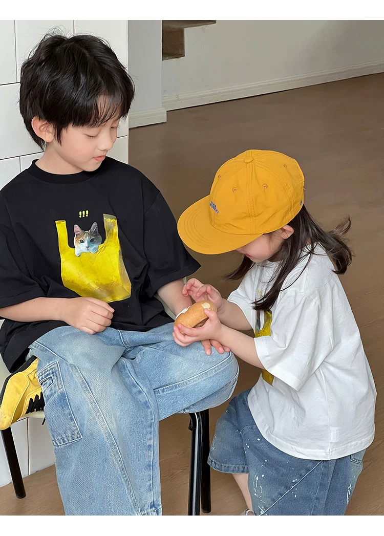 O1CN01tBT4o41ZeoNGWUQl0_!!2558563220 【90-160】キッズ半袖Tシャツ カートゥーンプリント 男女兼用 カジュアル 楽ちん着脱 - 画像 (1)