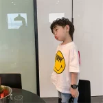 【90-160】Tシャツ シンプル 笑顔柄 男の子 半袖 - 画像 (3)