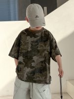 【120-170】Tシャツ カジュアル カモフラージュ ゆったり 夏新作 - 画像 (3)