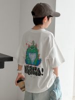 【90-160】Tシャツ プリント 男の子 半袖 ラウンドネック - 画像 (5)