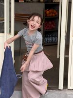 【90-150】半袖Tシャツorパンツ 女の子 リボン付き プリーツ - 画像 (4)