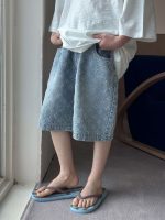 【100-170】ショートパンツ カジュアル デニム ゆったり ファッション 五分丈 - 画像 (4)