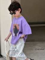 【90-160】半袖Tシャツ 男の子 パープル 個性的 肌触り良好 ヴィンテージ風 - 画像 (6)