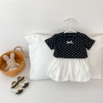 【73-130】Tシャツ ドット柄 リボン付き 合わせやすい - 画像 (14)