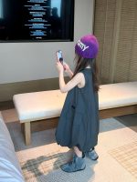 【90-150】ワンピース 女の子 無地 ノースリープ トレンド - 画像 (3)