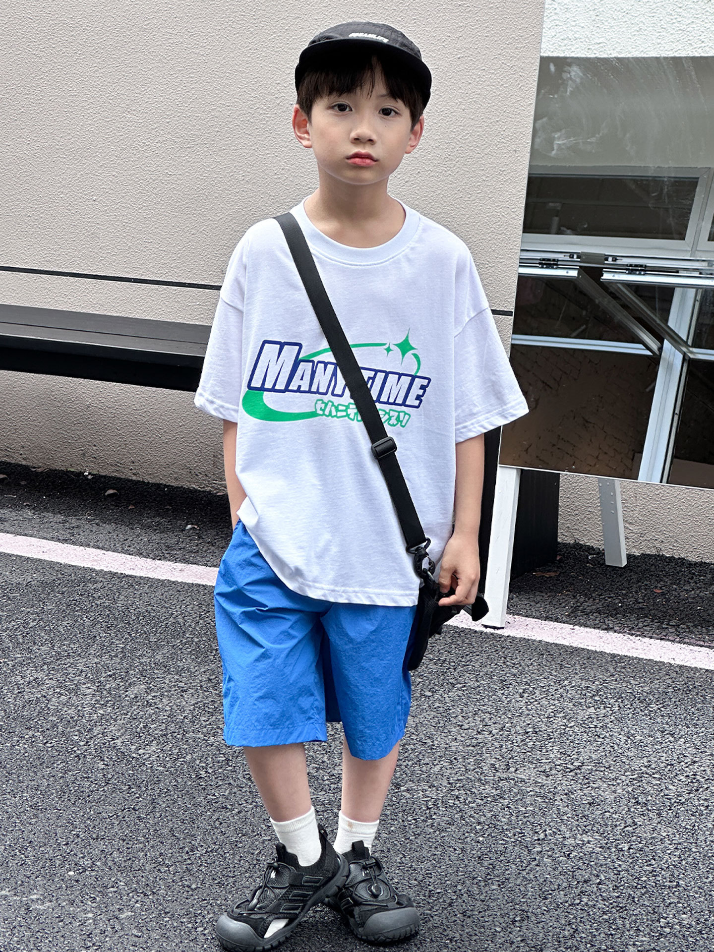 O1CN01ylmOWd1Gt23Twos5P_2200772800679-0-cib.jpg 【90-160】半袖Tシャツ 男の子 英字 通気性拔群 ゆったり - 画像 (1)