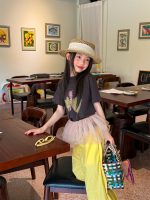【90-160】Tシャツ リボン柄 カワイイ カジュアル 合わせやすい 半袖 - 画像 (5)