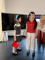 【90-150】ポロシャツorパンツ 女の子 ノースリープ ボーダー柄 - 画像 (4)