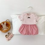 【73-130】Tシャツ ドット柄 リボン付き 合わせやすい - 画像 (13)