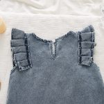 【73-130】ワンピース ウォッシュド デニム フリル - 画像 (6)