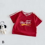 【73-120】半袖Tシャツorショートパンツ ベビー Vネックロゴ ボーダー - 画像 (9)
