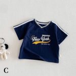 【73-120】半袖Tシャツorショートパンツ ベビー Vネックロゴ ボーダー - 画像 (8)