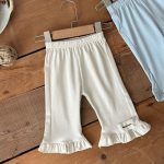 【73-100】パンツ ベビー フリル 刺繍ロゴ - 画像 (5)