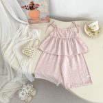 【73-120】セットアップ ベビー 女の子 キャミソール&ワイドパンツ - 画像 (4)