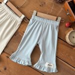 【73-100】パンツ ベビー フリル 刺繍ロゴ - 画像 (4)