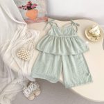 【73-120】セットアップ ベビー 女の子 キャミソール&ワイドパンツ - 画像 (6)