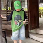 【100-170】半袖Tシャツ 男の子 ゆったり クール ストリート風 - 画像 (3)