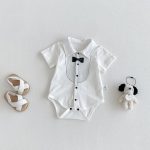 【66-90】ロンパース プリンス 半袖 ベビー服