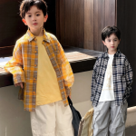 【100-170】シャツ 男の子 チェック柄 カジュアル ストリート風