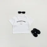 【80-160】半袖 Tシャツ ベビー キッズ服 熊柄 英字 - 画像 (3)