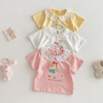 【73-120】半袖Tシャツ ベビー フリル襟 カートゥーン - 画像 (13)